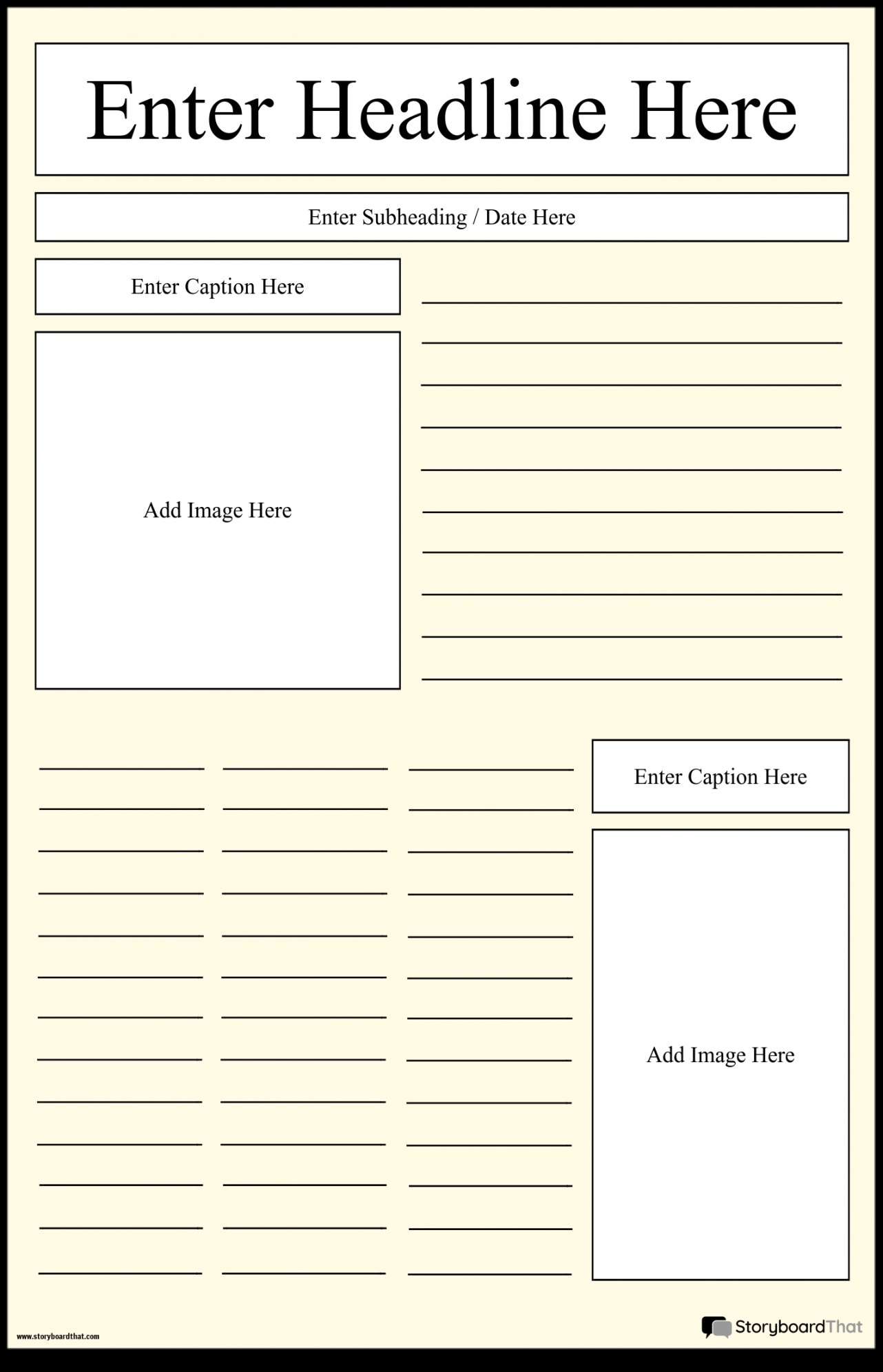 Newspaper Poster Template — Make a Newspaper Project  StoryboardThat