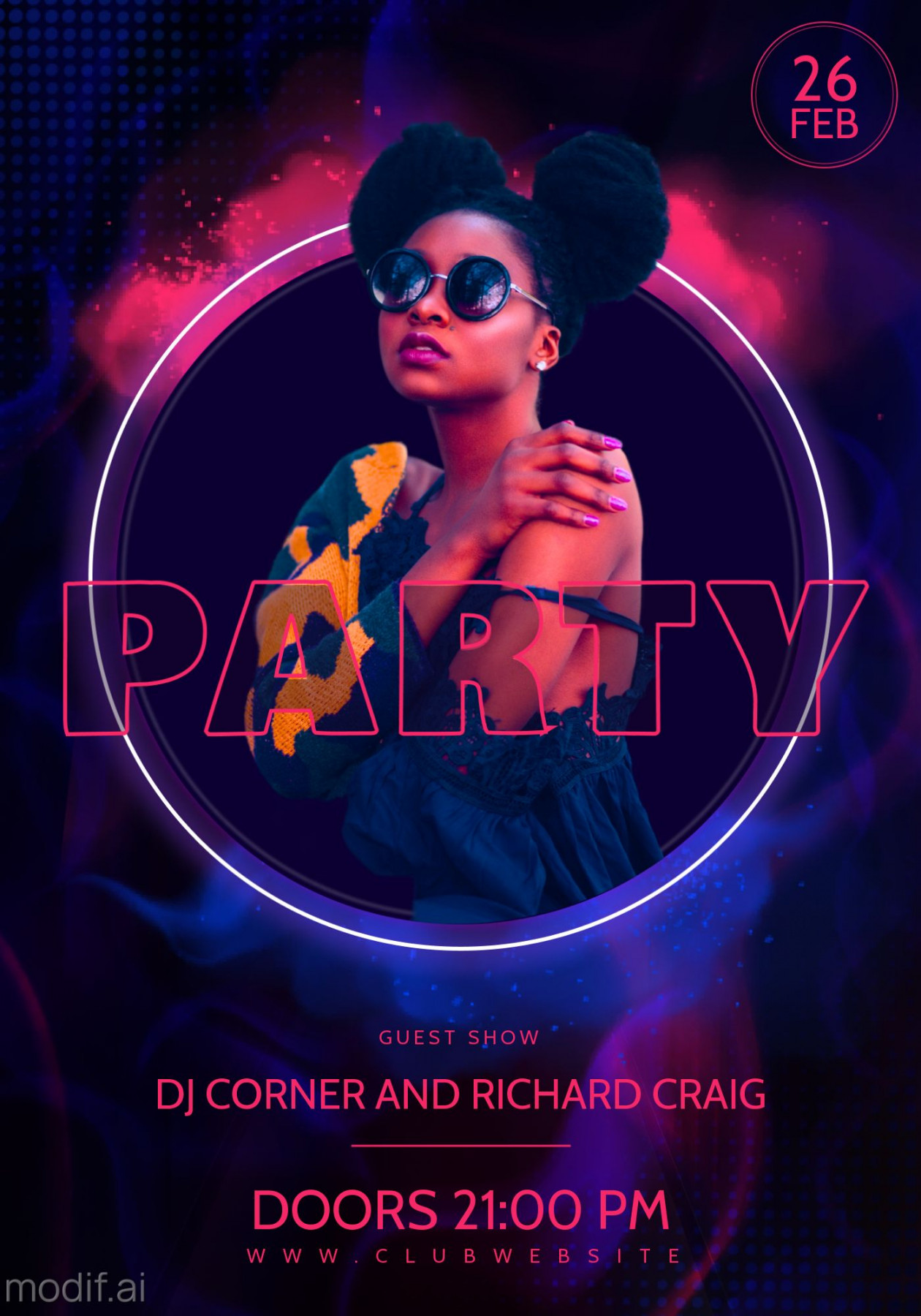 Party Flyer Design Template With Vibrant Background - Mediamodifier