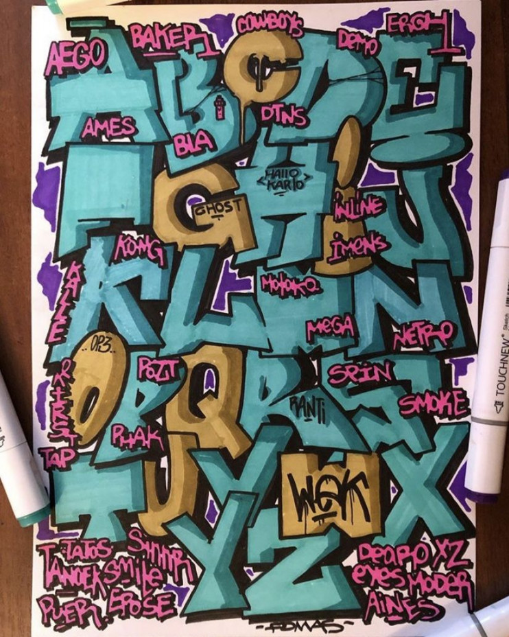 Pin by AisOne on Alphabet  Graffiti lettering, Graffiti lettering