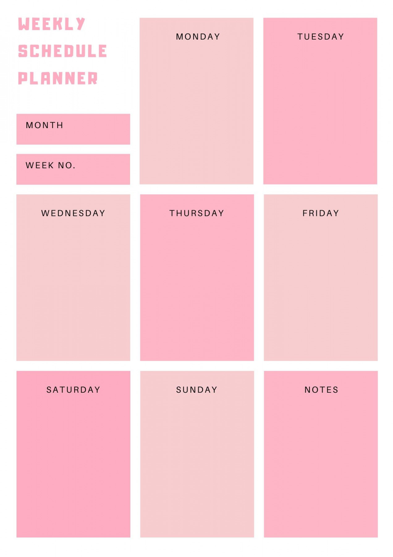 Pink Weekly planner  Study planner printable, Weekly planner