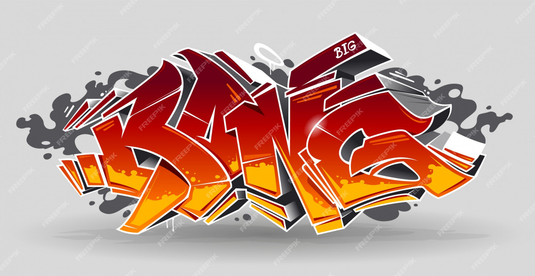 Premium Vector  Bang - wild style graffiti d blocks with red and