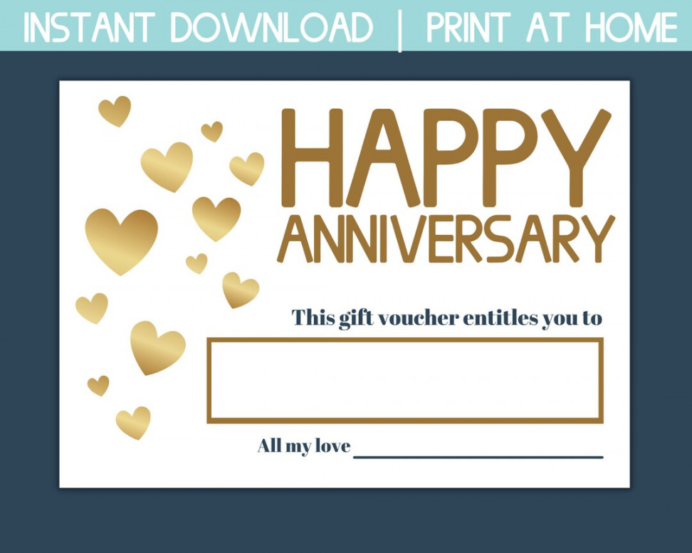 Printable Anniversary Gift Certificate Anniversary Gift - Etsy