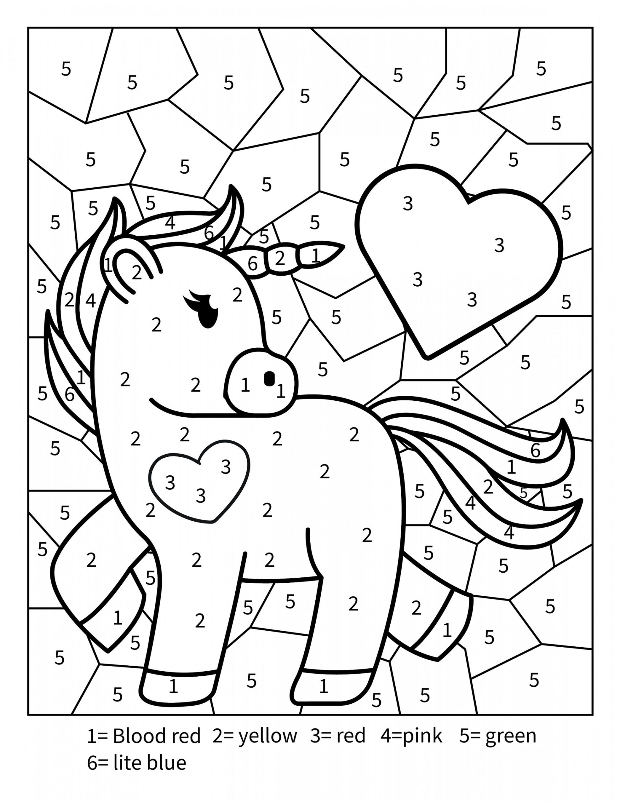 Printable: Unicorn Color by Numbers Activity Page for - Etsy