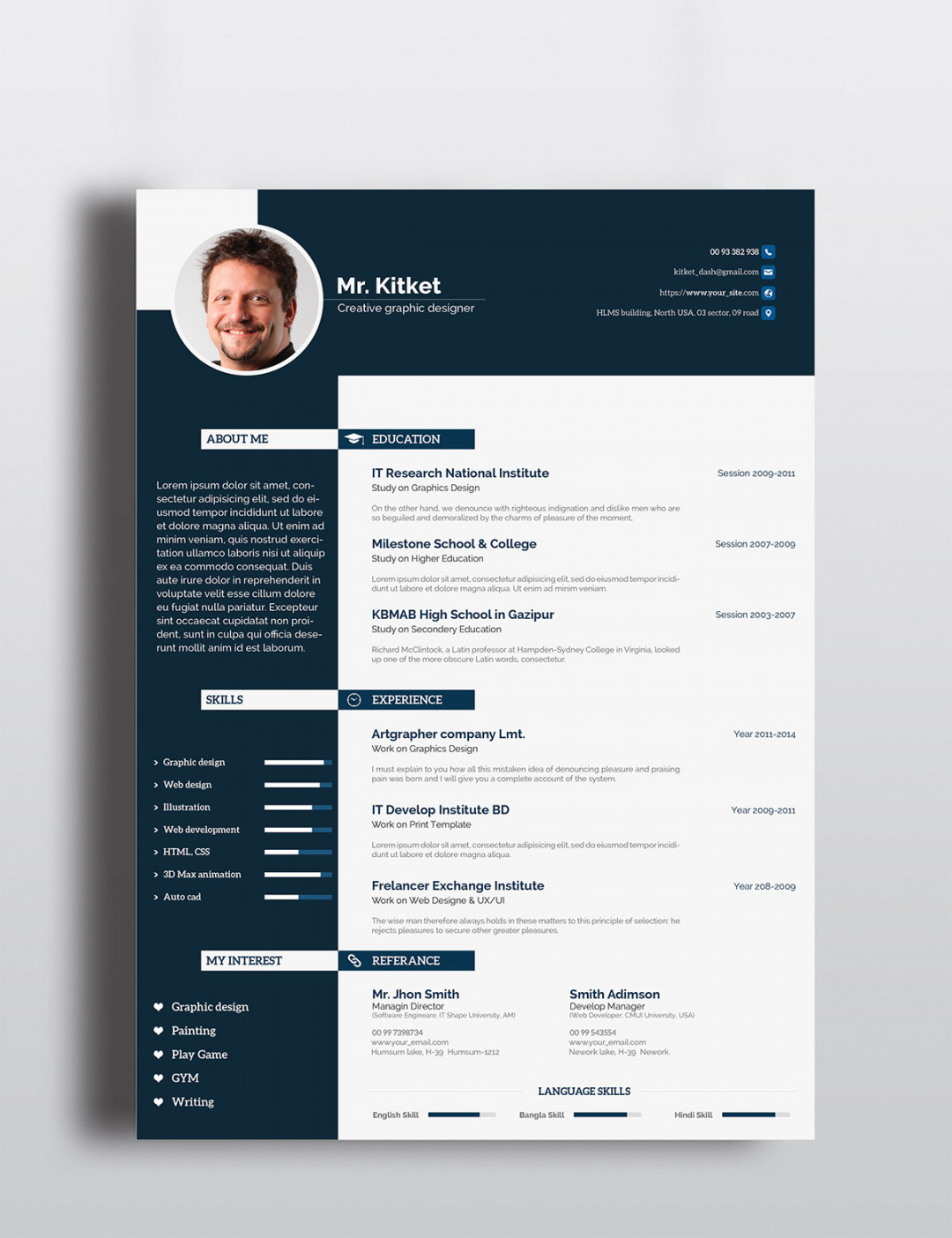 Professional Resume Template auf Behance