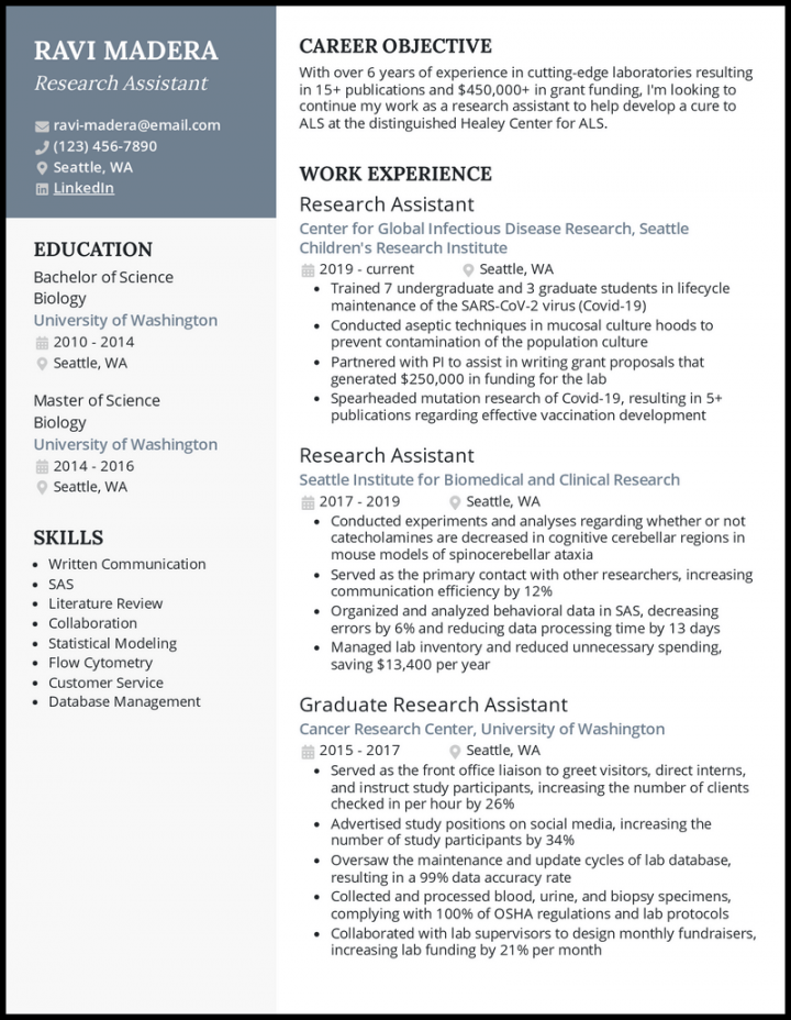 Real Research Assistant Resume Examples That Worked in