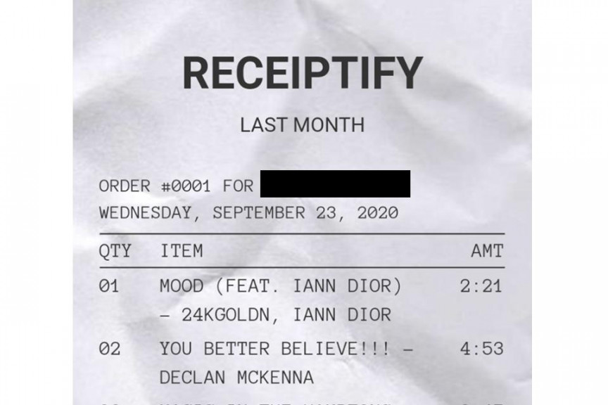 Receiptify: how to create a custom Spotify receipt of your top