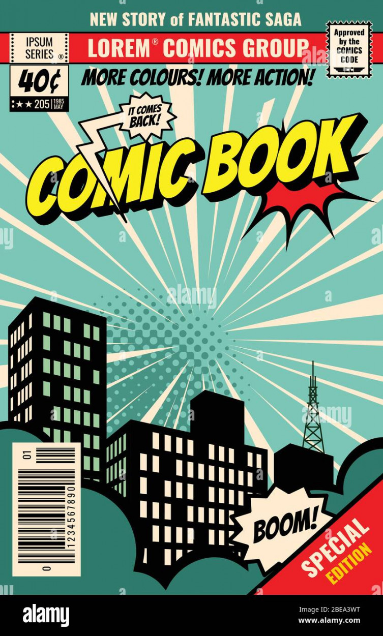 Retro magazine cover. Vintage comic book vector template