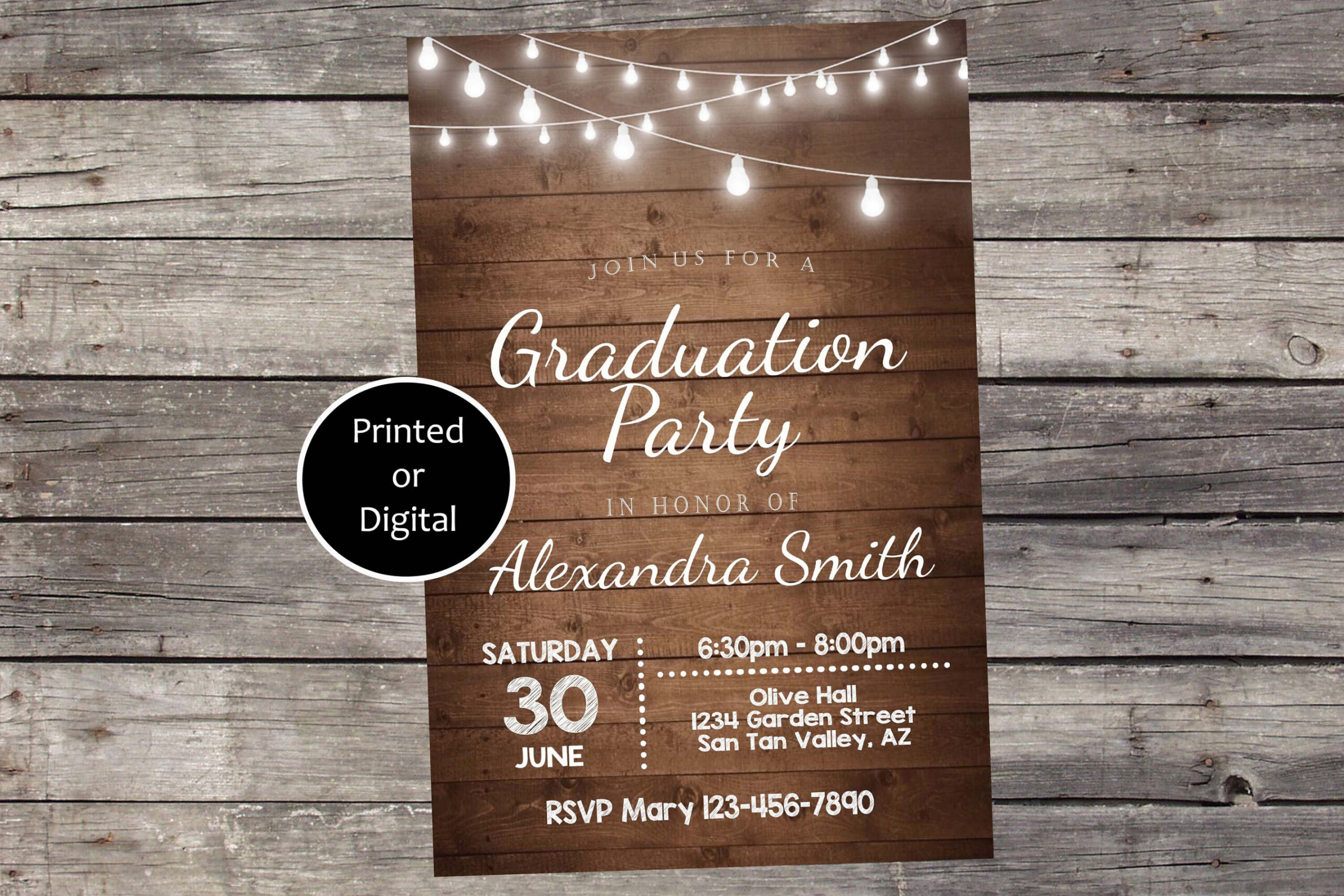 Rustic Graduation Invitation - Etsy