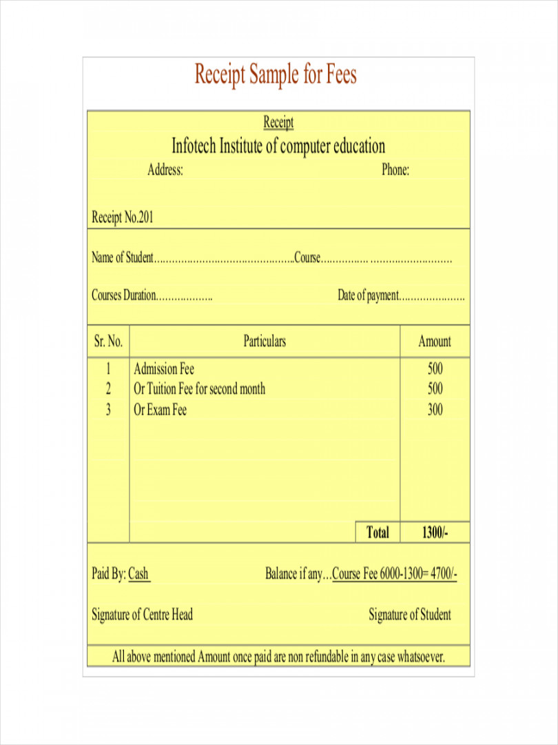 School Receipt - + Examples, Format, Pdf  Examples