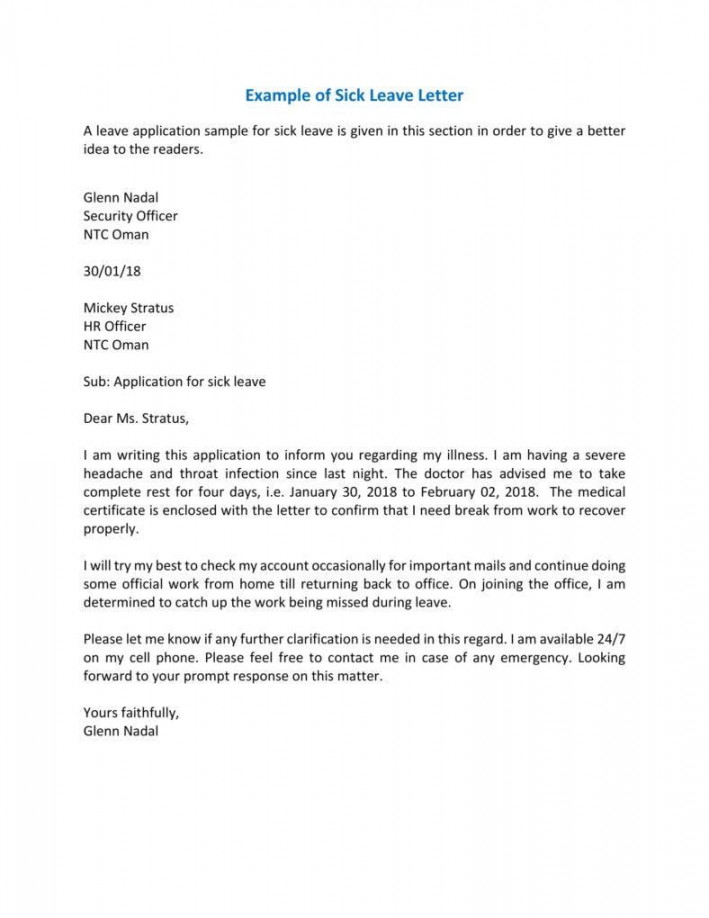 + Sick Leave Letter Templates - PDF, Word