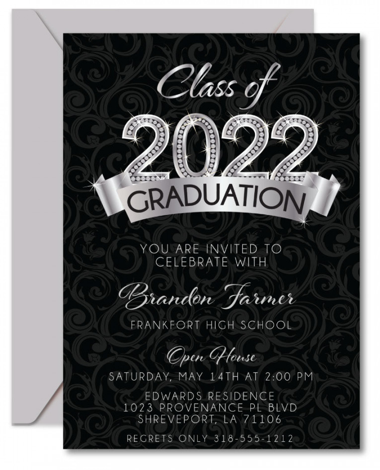 Silver Diamond Graduation Invitations- Announce It!