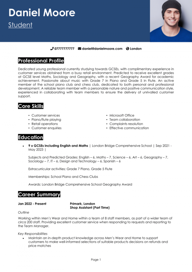 Student CV template  +  CV examples [Get hired quick]