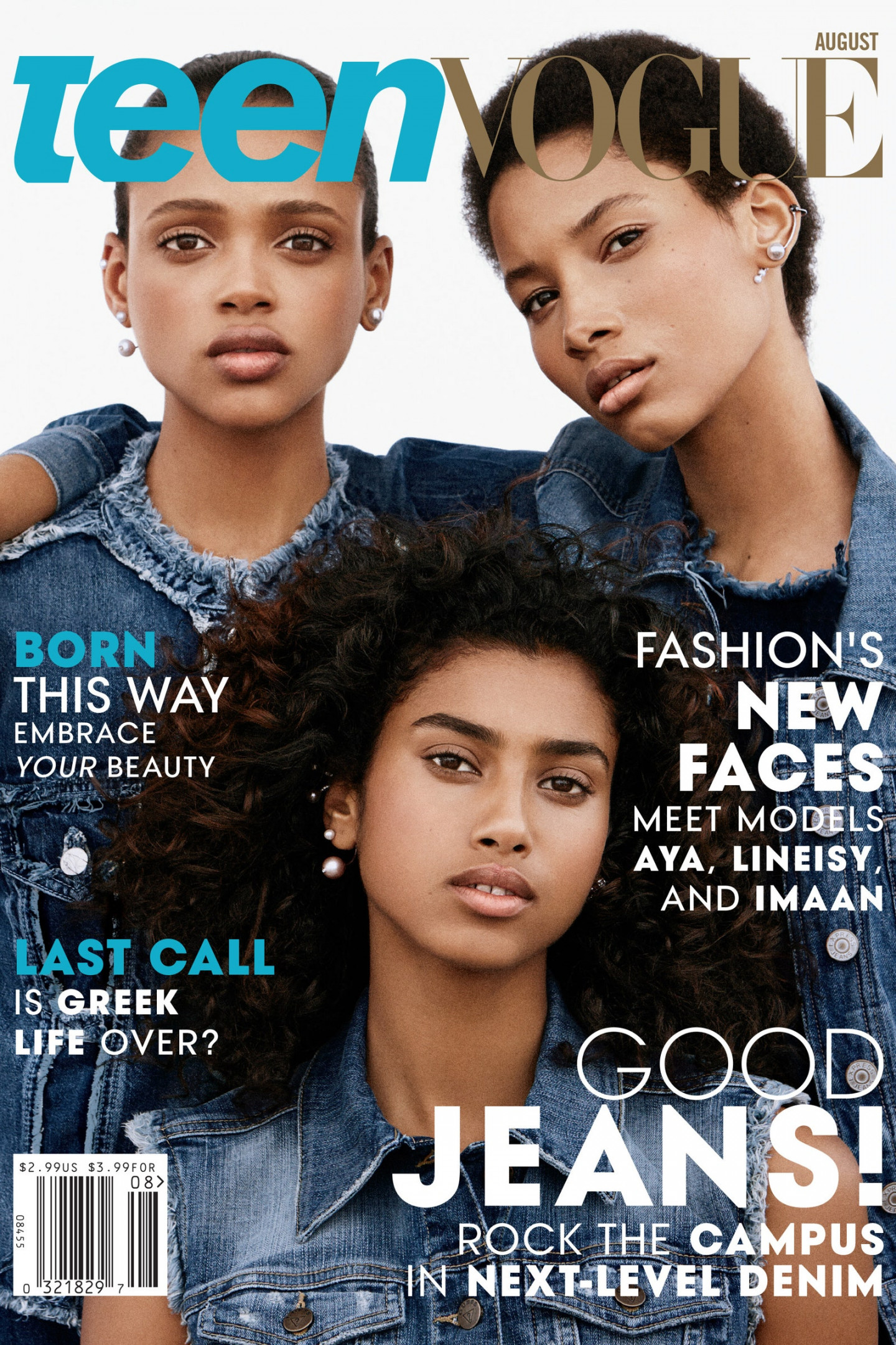 Teen Vogue August  Cover Imaan Hammam, Aya Jones, Lineisy