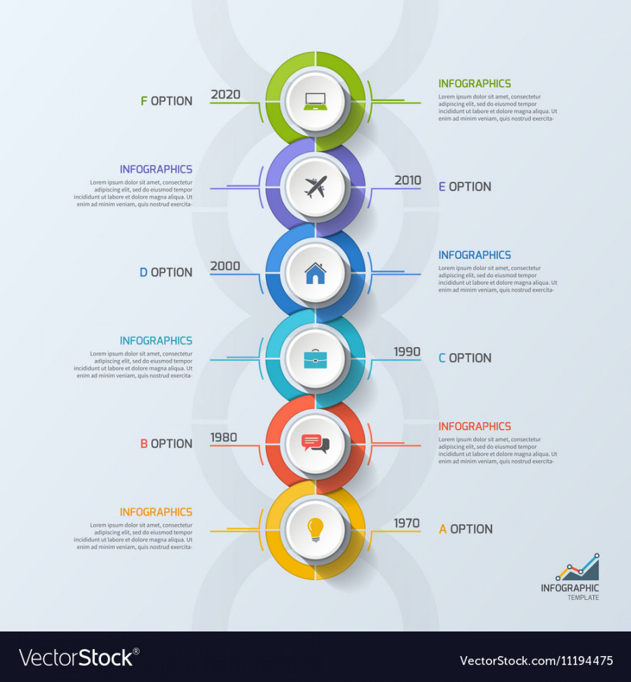 Timeline business vertical infographic template  Vector Image