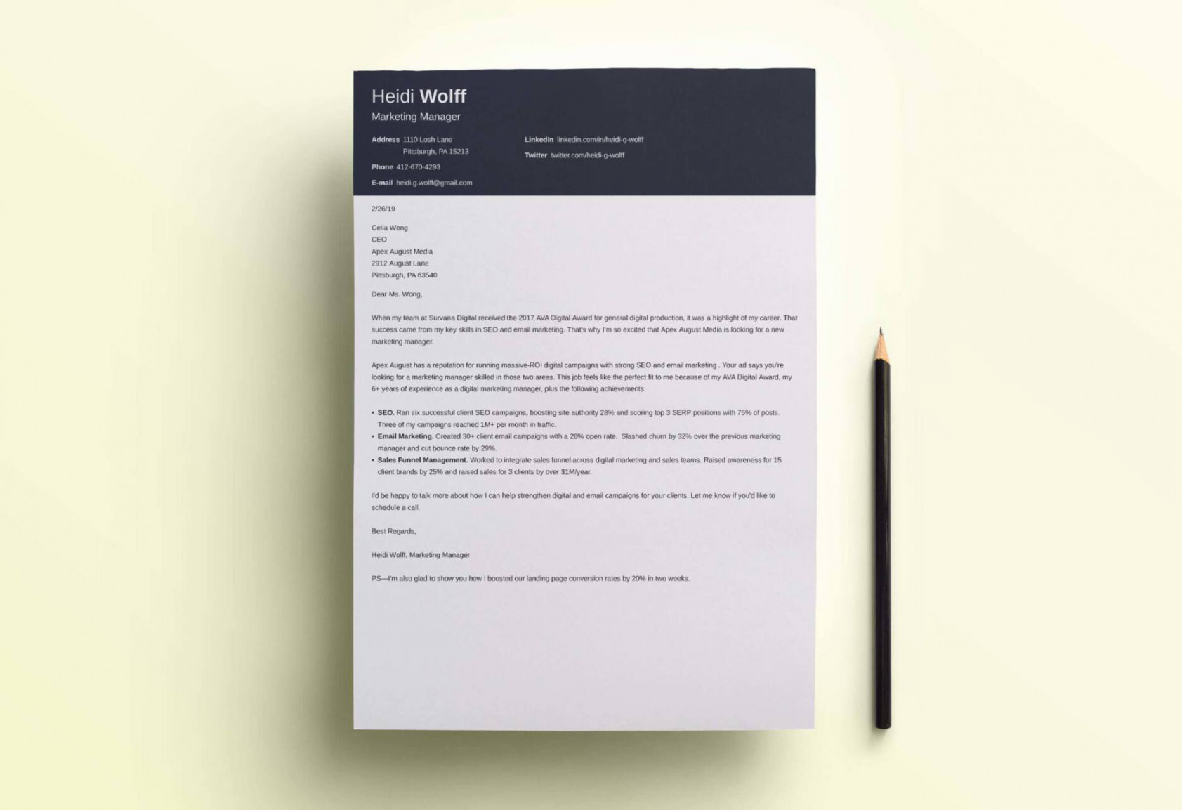 Top  Modern Cover Letter Templates to Download Now