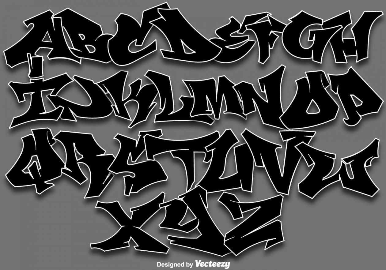 Vector Graffiti Alphabet Letters  Vector Art at Vecteezy