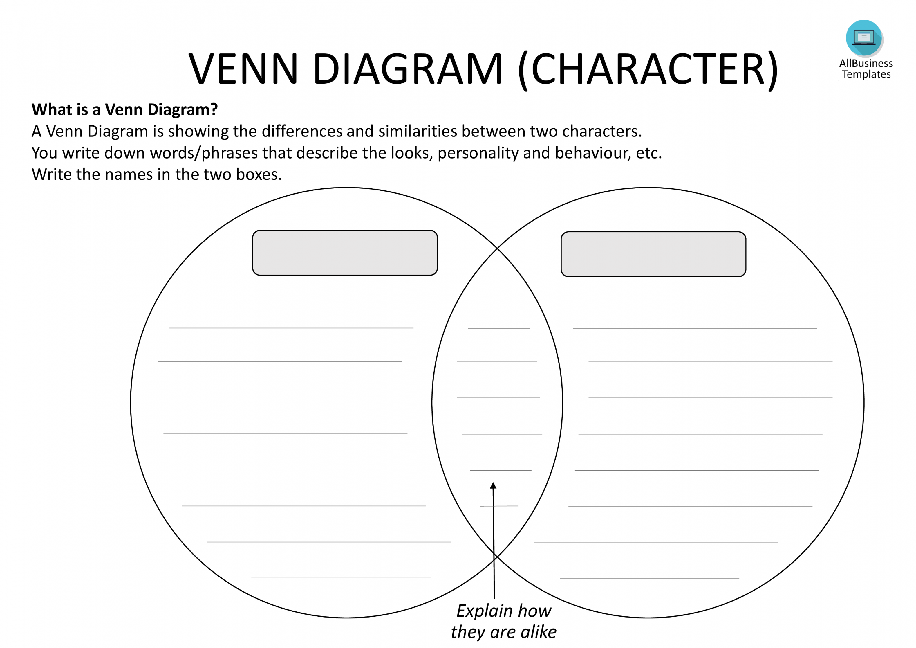 Venn Diagram template with lining - You need to create a Venn