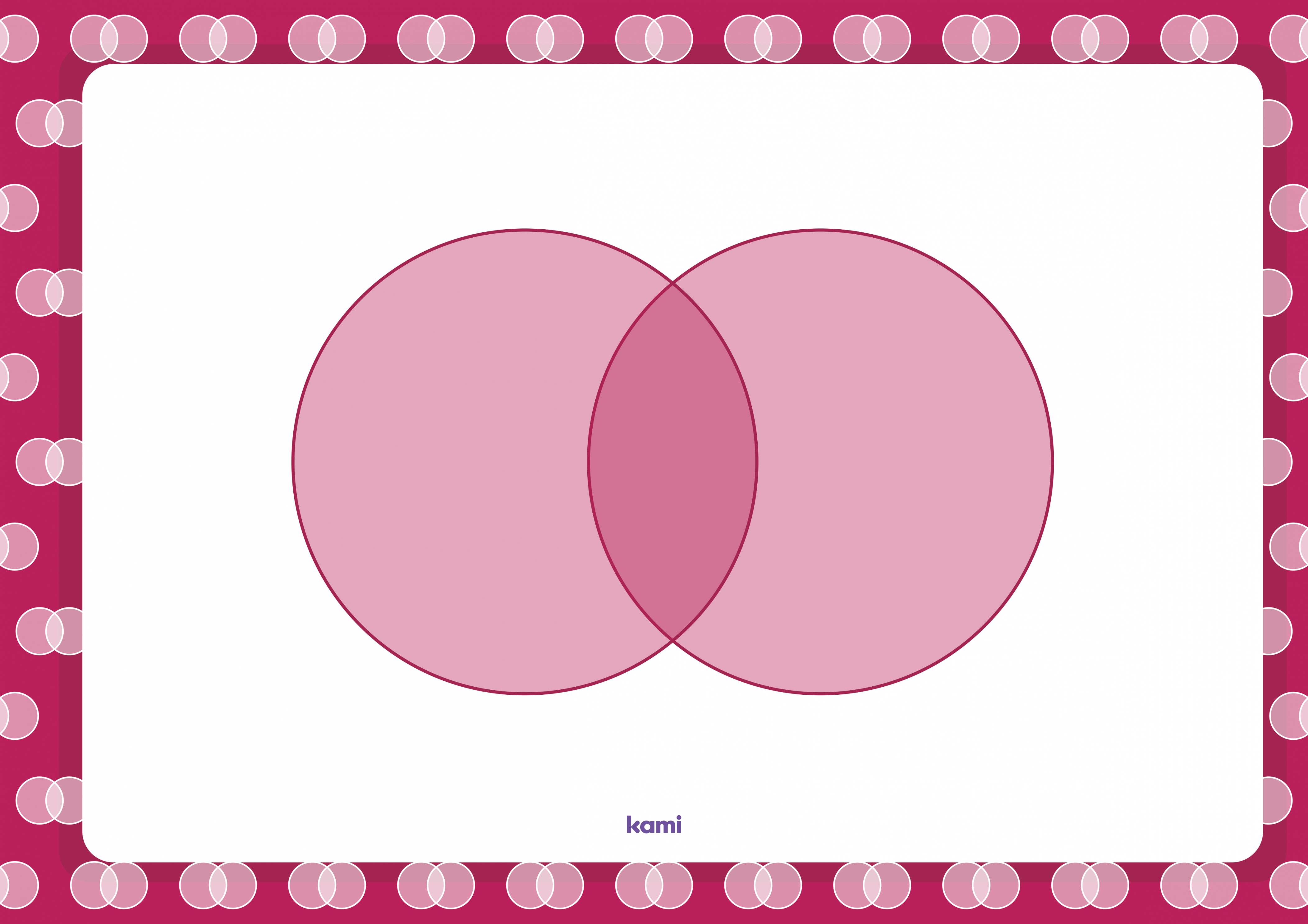 Venn Diagram  Two Circles Pink Landscape for Teachers  Perfect