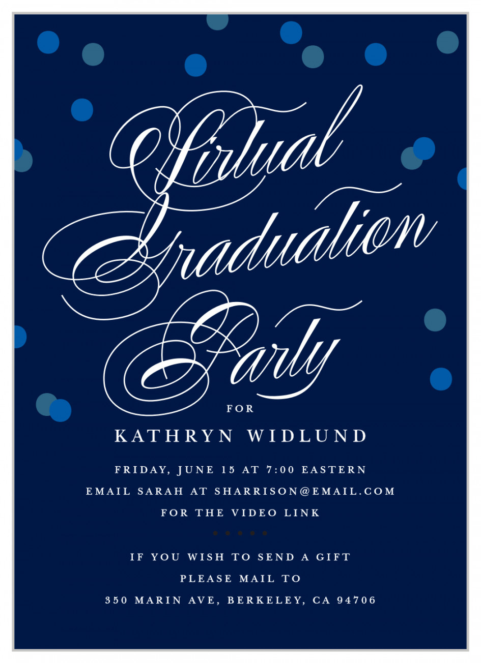 Virtual Script Graduation Invitations