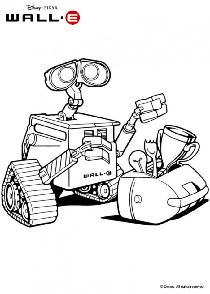 WALL E coloring pages - WALL-E  Disney coloring pages, Coloring