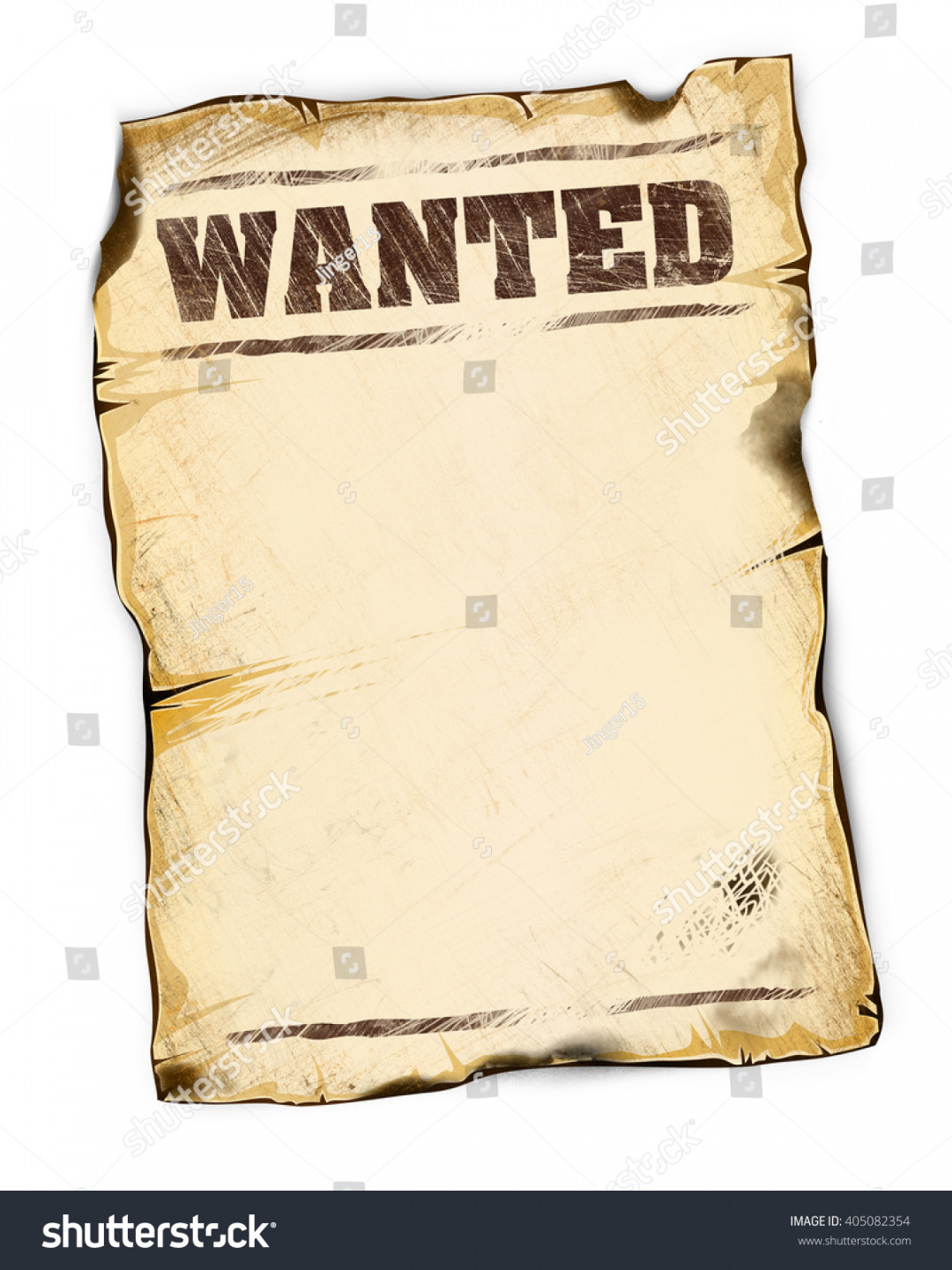 Wanted Poster Empty Isolated On White: Stockillustration