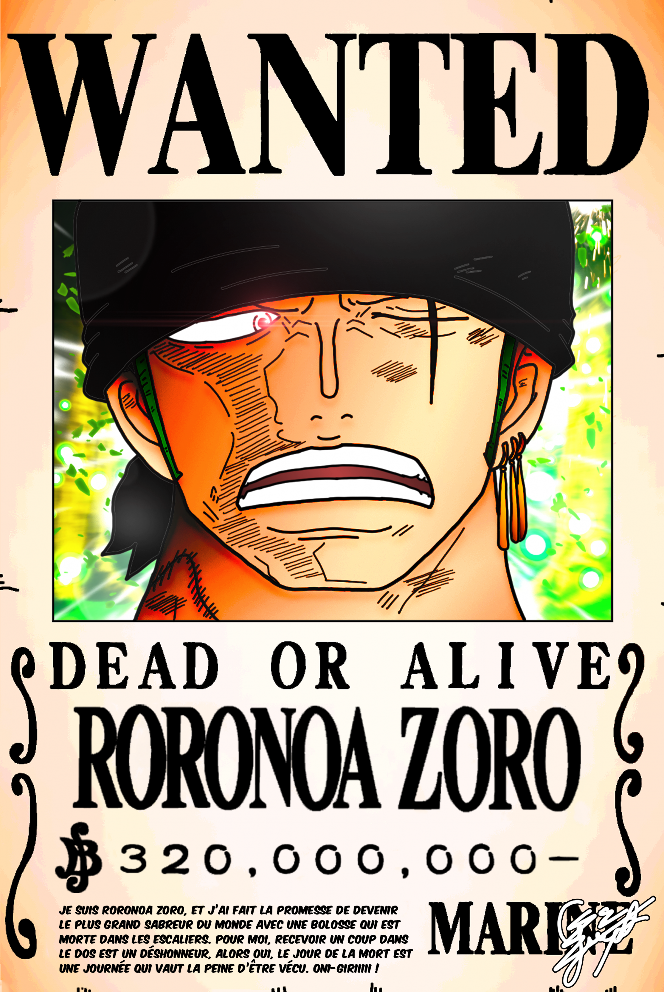 Wanted Poster - Roronoa Zoro -  Million Berrys V.