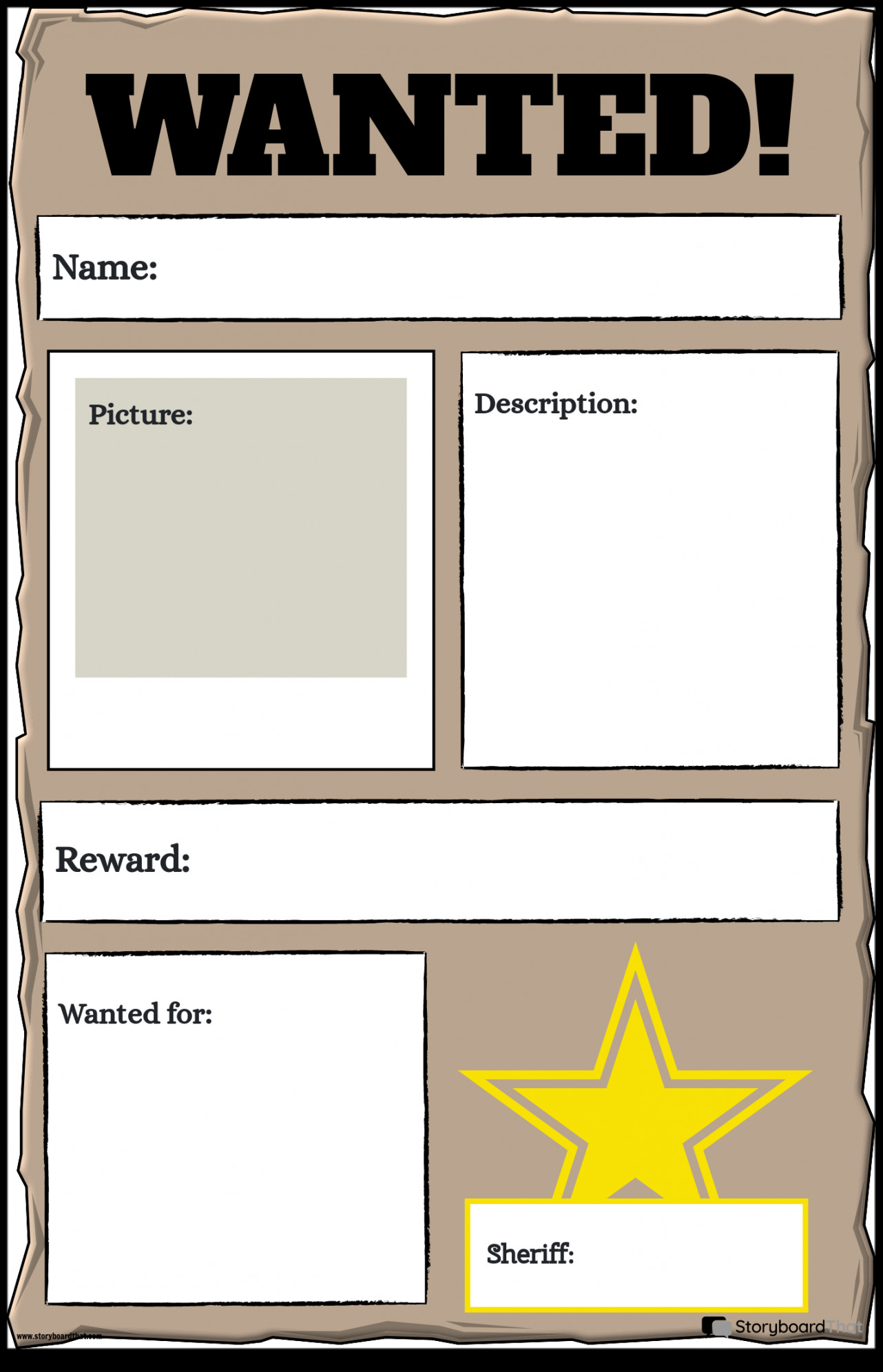 Wanted Poster  Storyboard von poster-templates