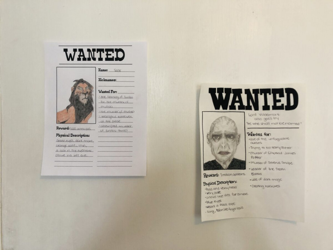 Wanted Posters for Story Villains Handout  Art Sphere Inc.