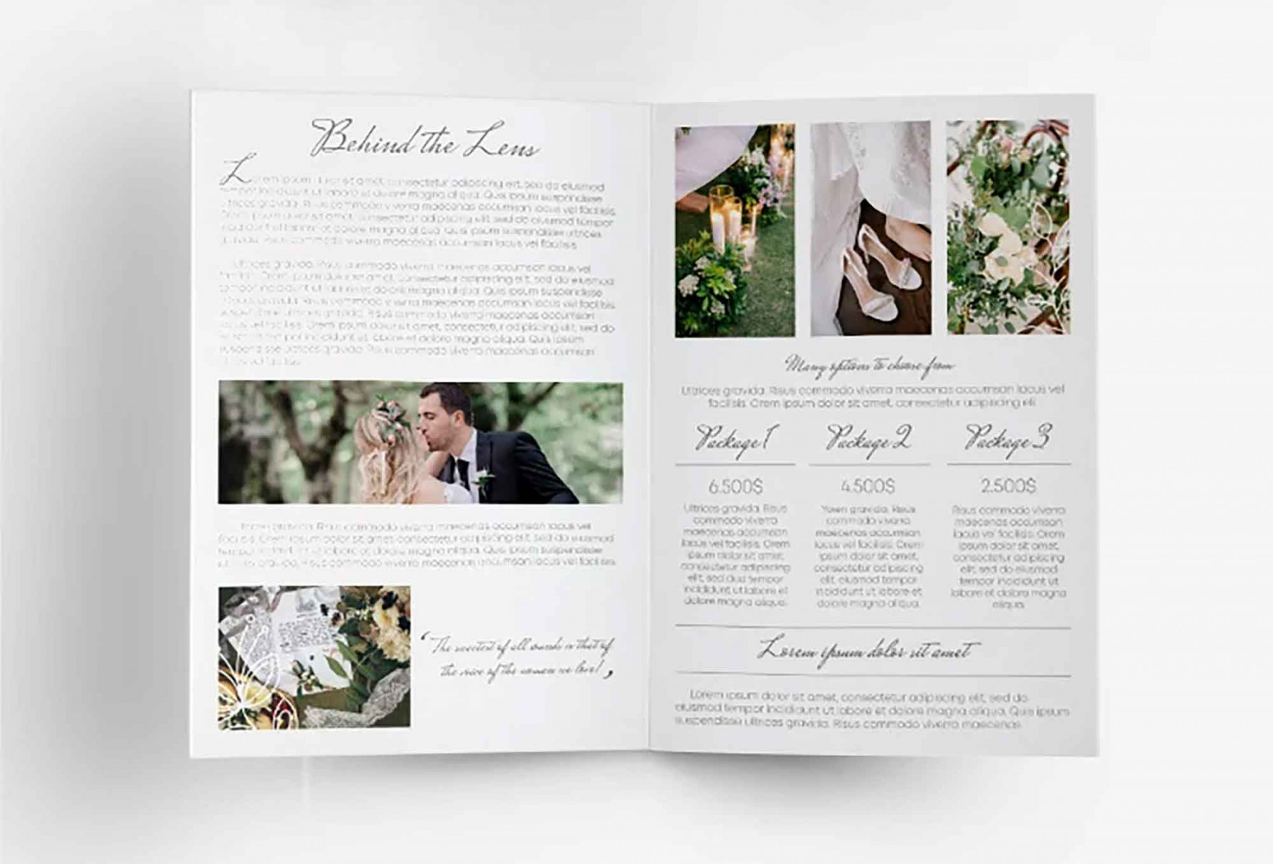 Wedding Photography Bifold Template (PSD, AI)