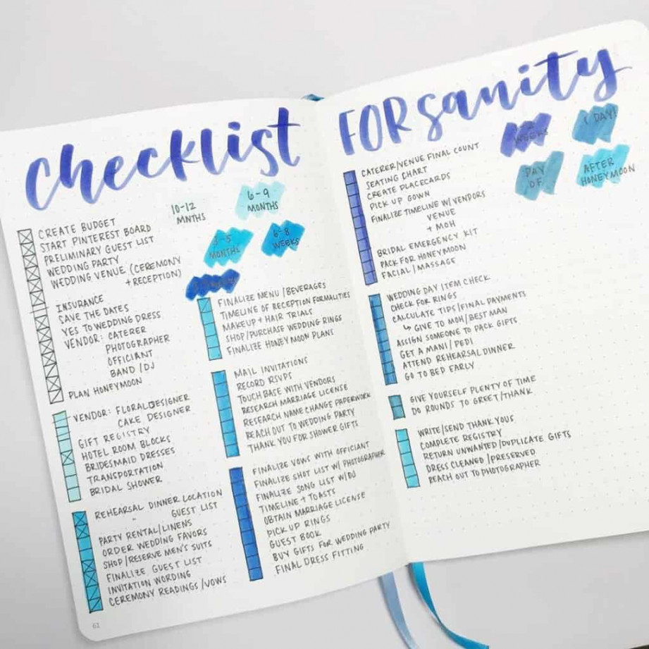 Wedding planning in your bullet journal + DON