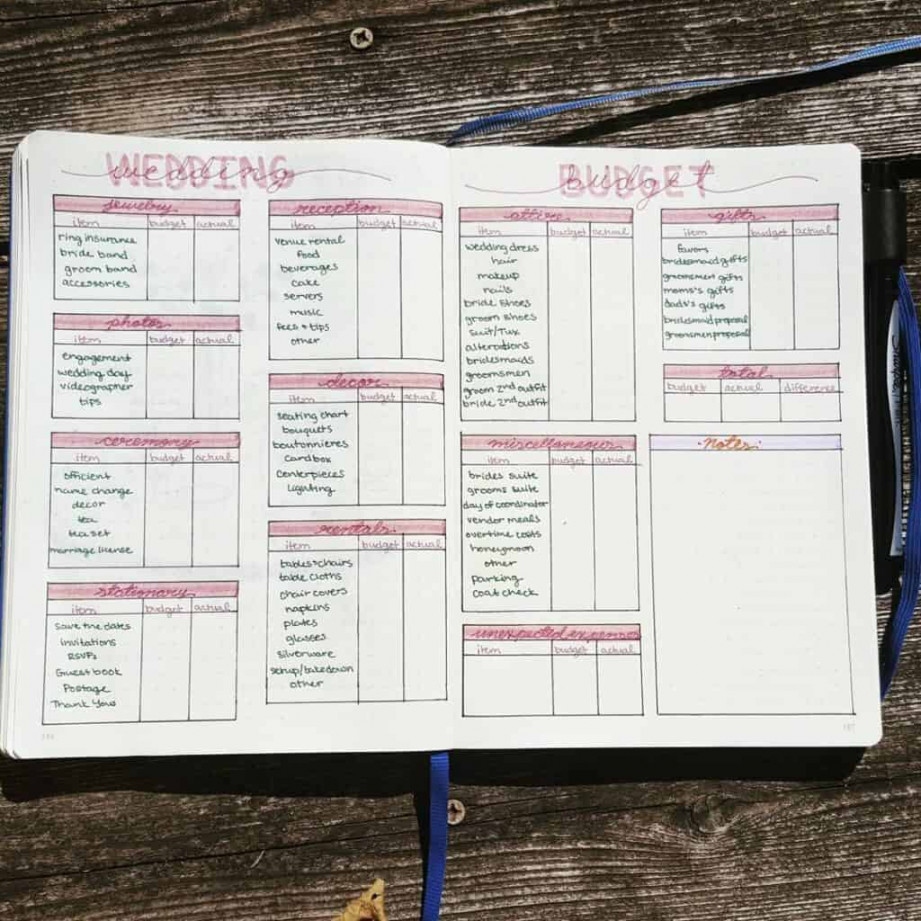 Wedding planning in your bullet journal + DON