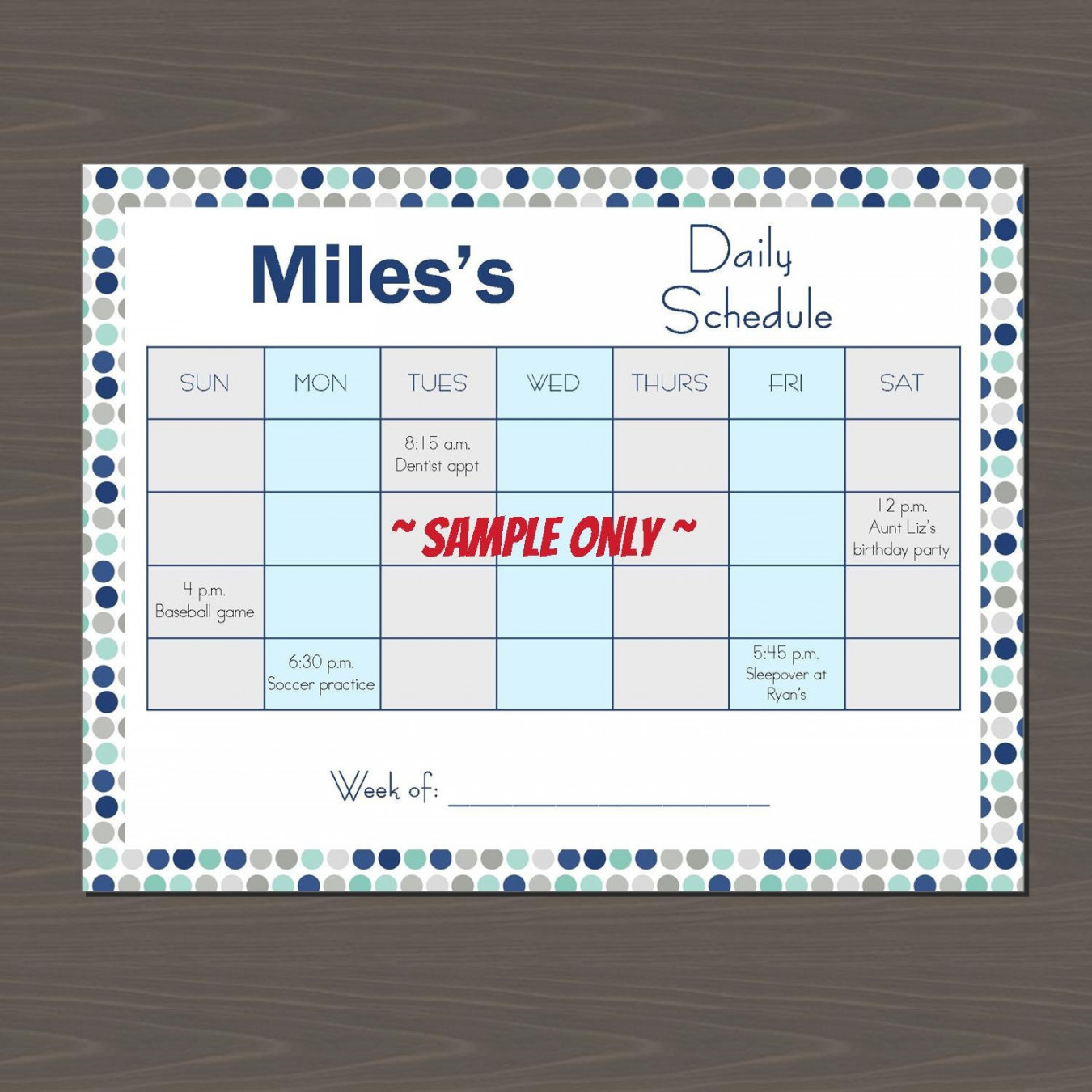 Weekly Schedule Template for Kids, Kid Daily Calendar, Easy to Use Kid  Weekly Agenda, Kid