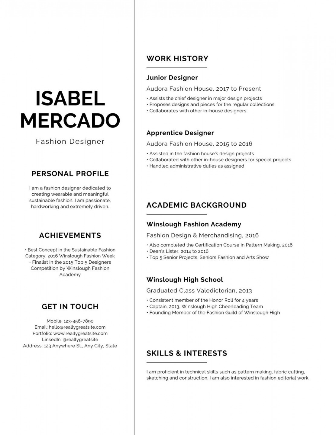 White and Black Sleek Minimalist Resume - Templates by Canva