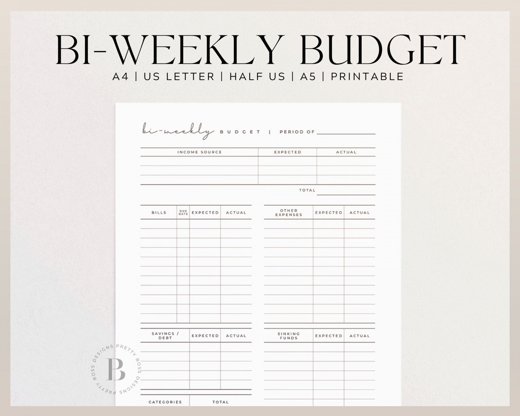 Wochen Budget Planer Zweiwöchentliche Gehaltsscheck Budget - Etsy