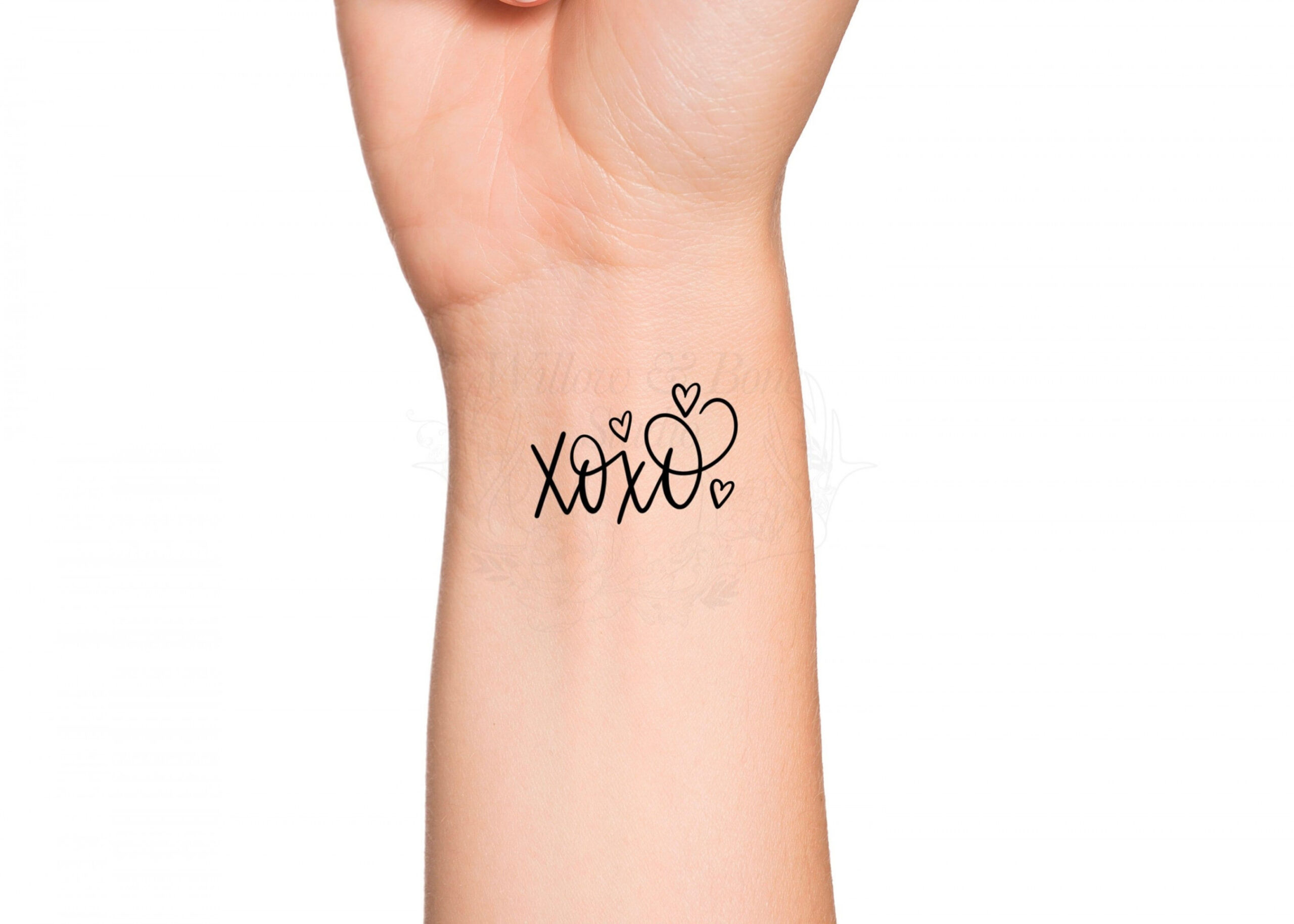 XOXO Love Hearts Calligraphy Temporary Tattoo Family Love - Etsy