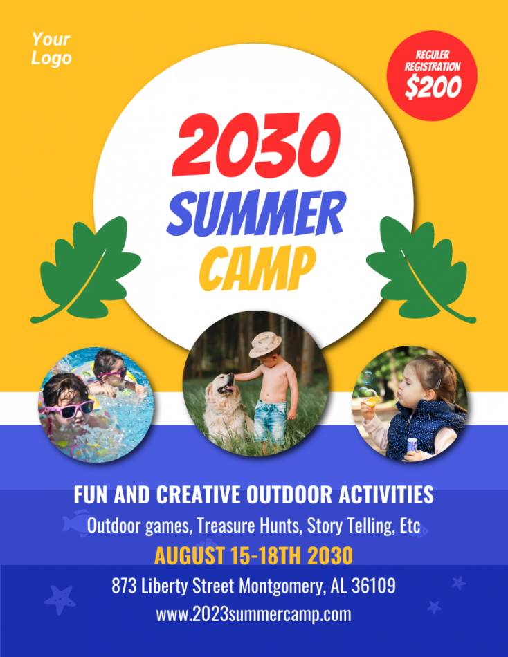 Yellow Playful Summer Camp Flyer - Venngage