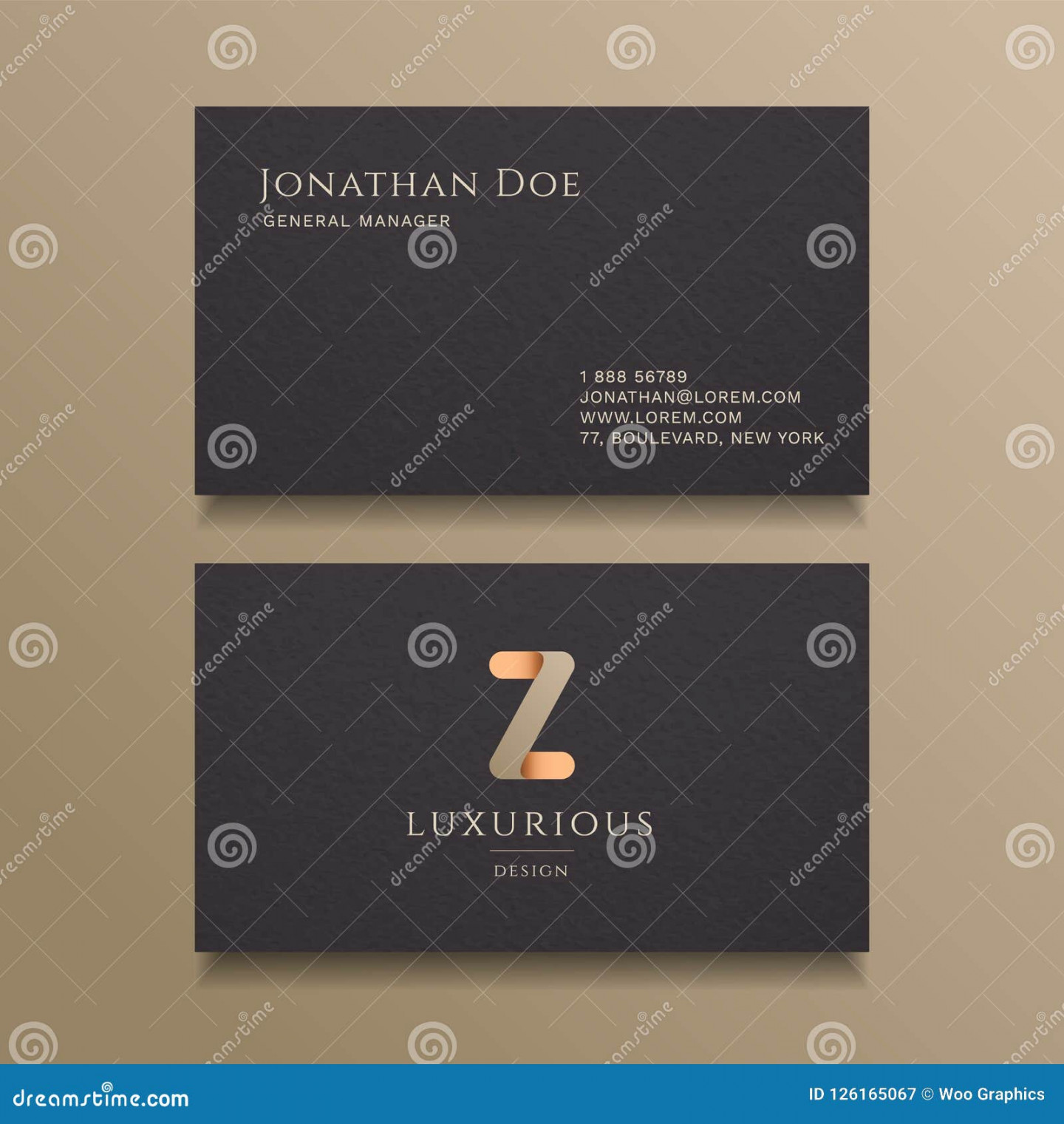 Z Letter Typography Alphabet Logo Luxury Business Card Design