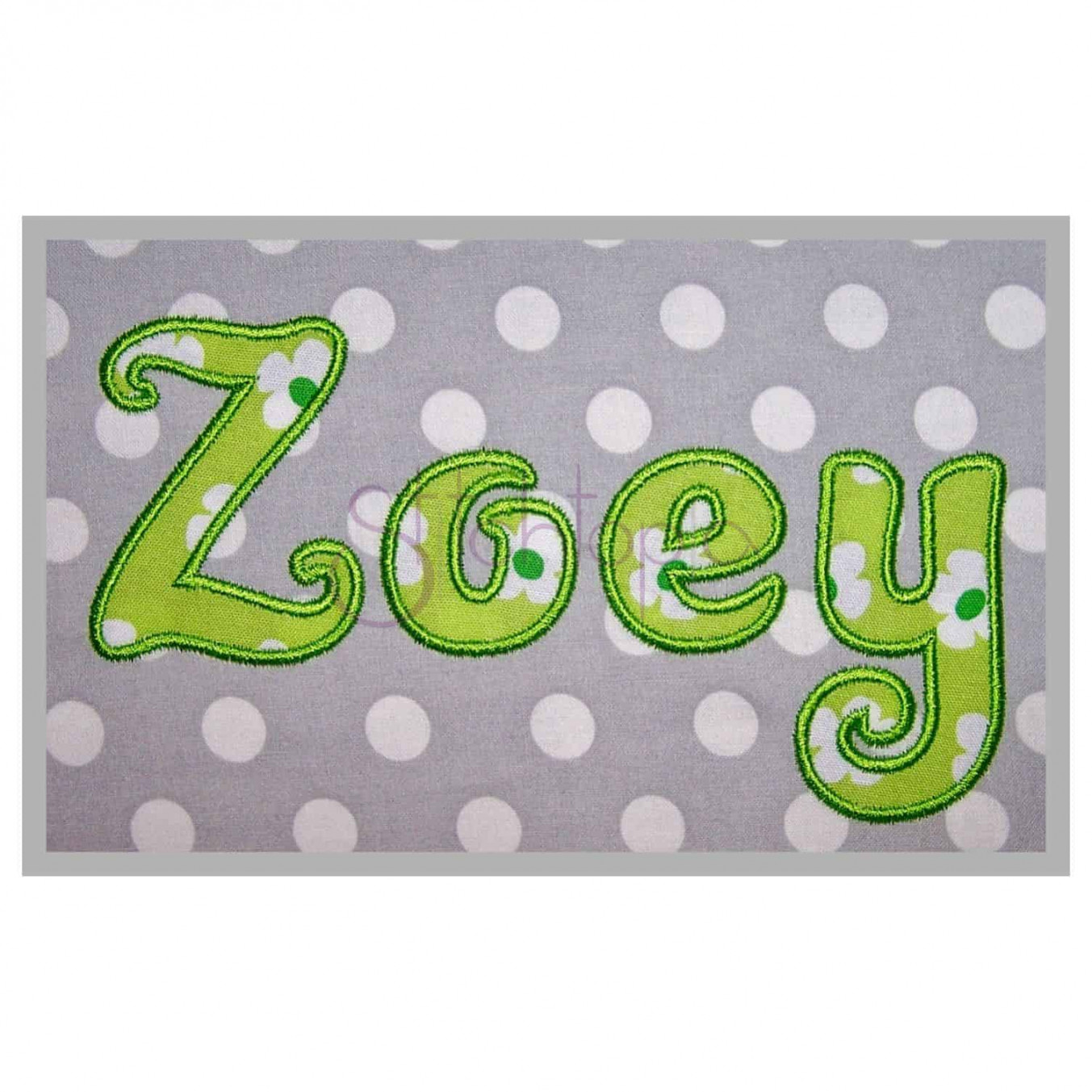 Zoey Applique Font - "