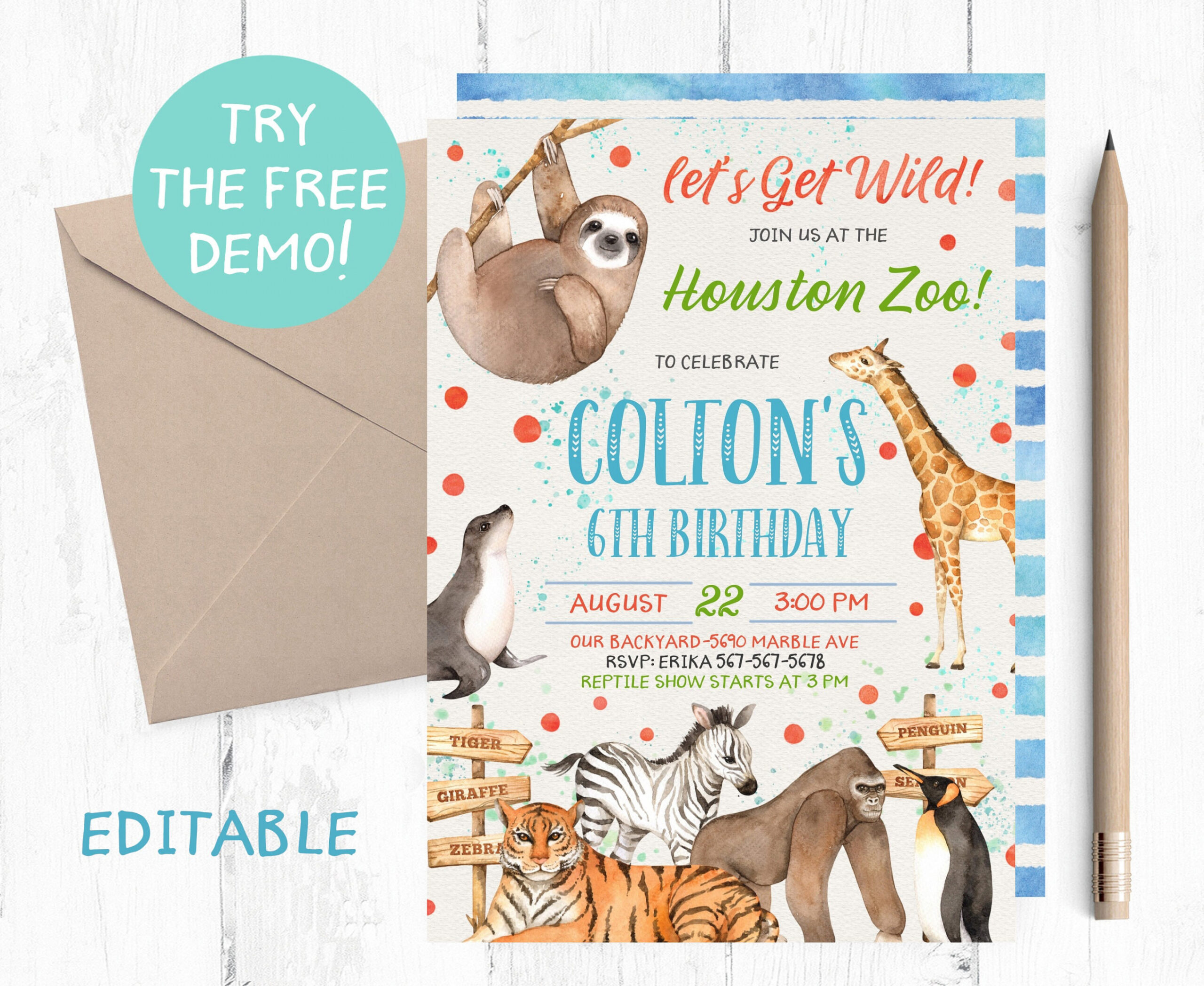 Zoo Invitation Boy Zoo Birthday Party Zoo Animals - Etsy Ireland