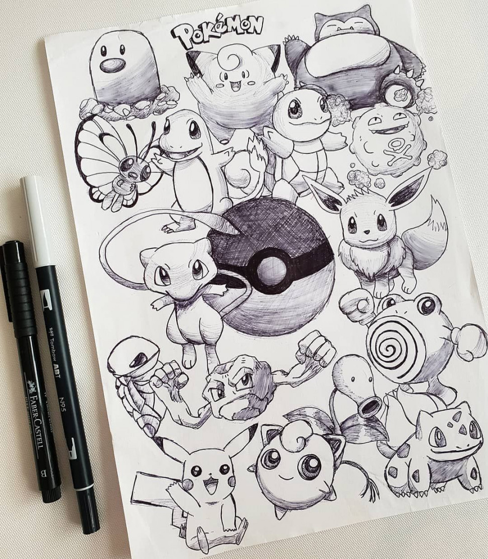 A cute pokemon doodle, make sure you follow @splendidscribbles for