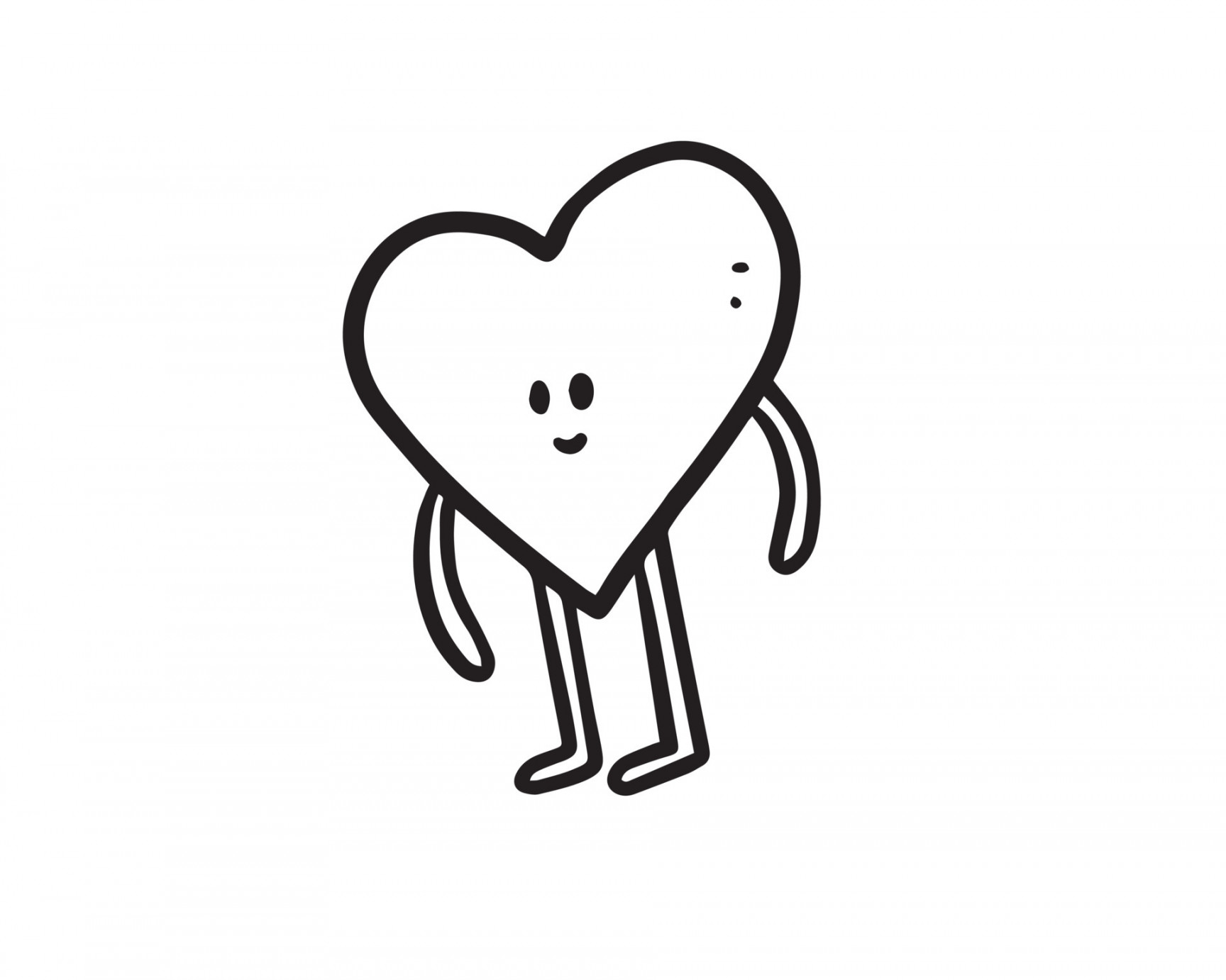 a doodle illustration of a heart character