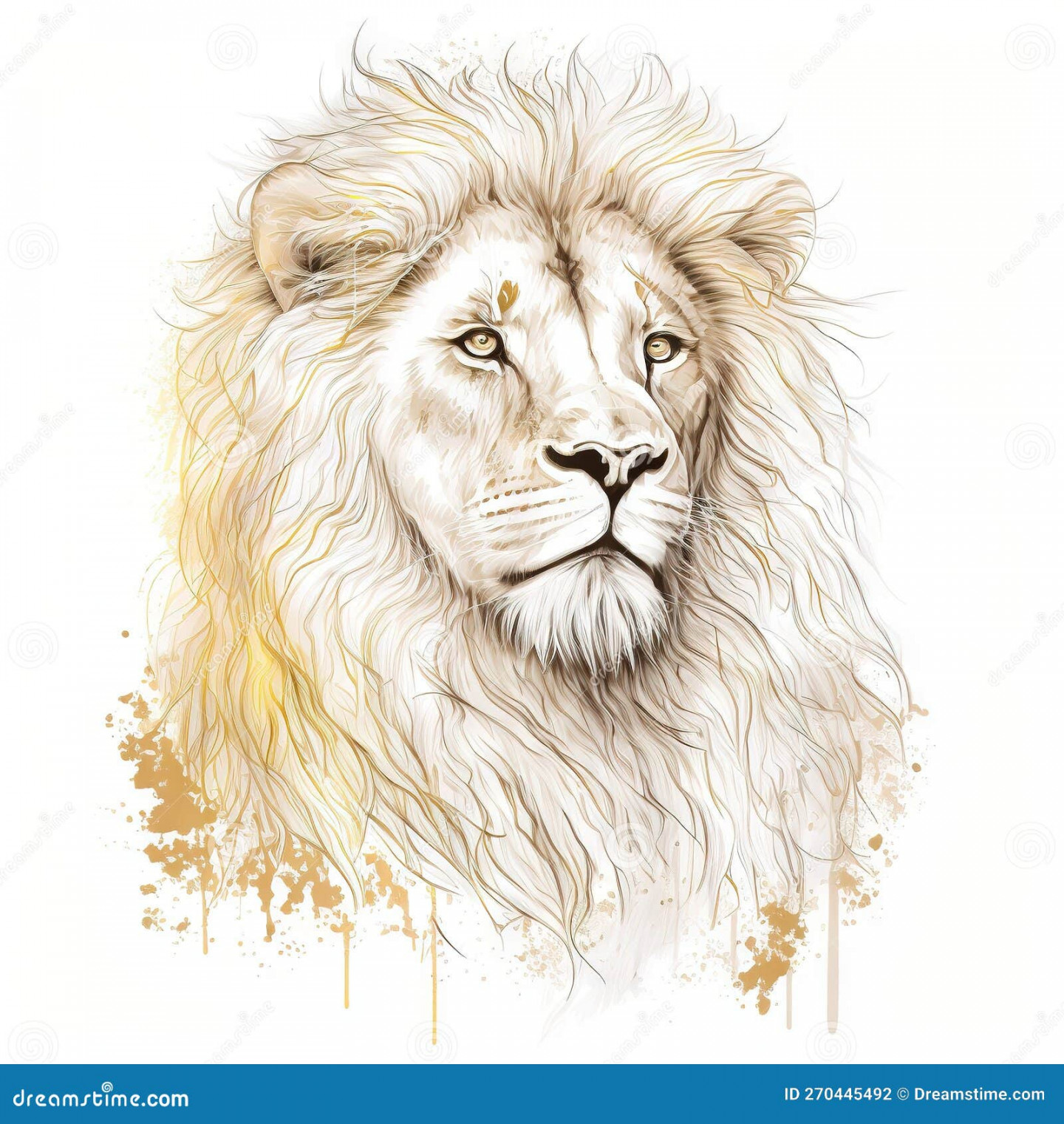 A Drawing of a Lion S Face with a Yellow Background