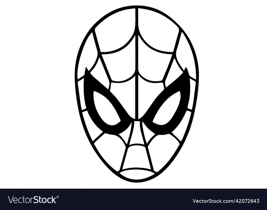 A mask spider man in art work drawing Royalty Free Vector