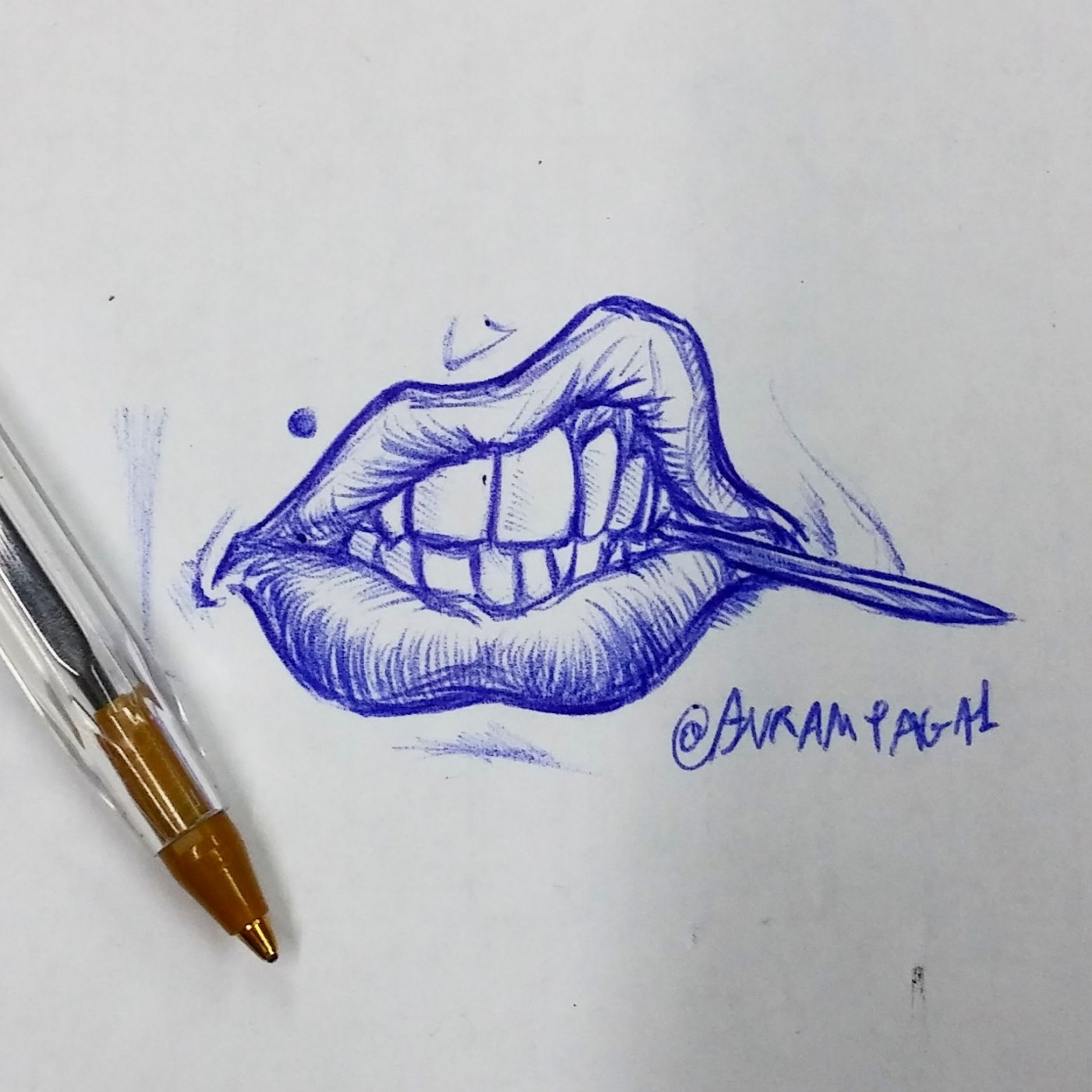 A tiny ballpoint pen drawing