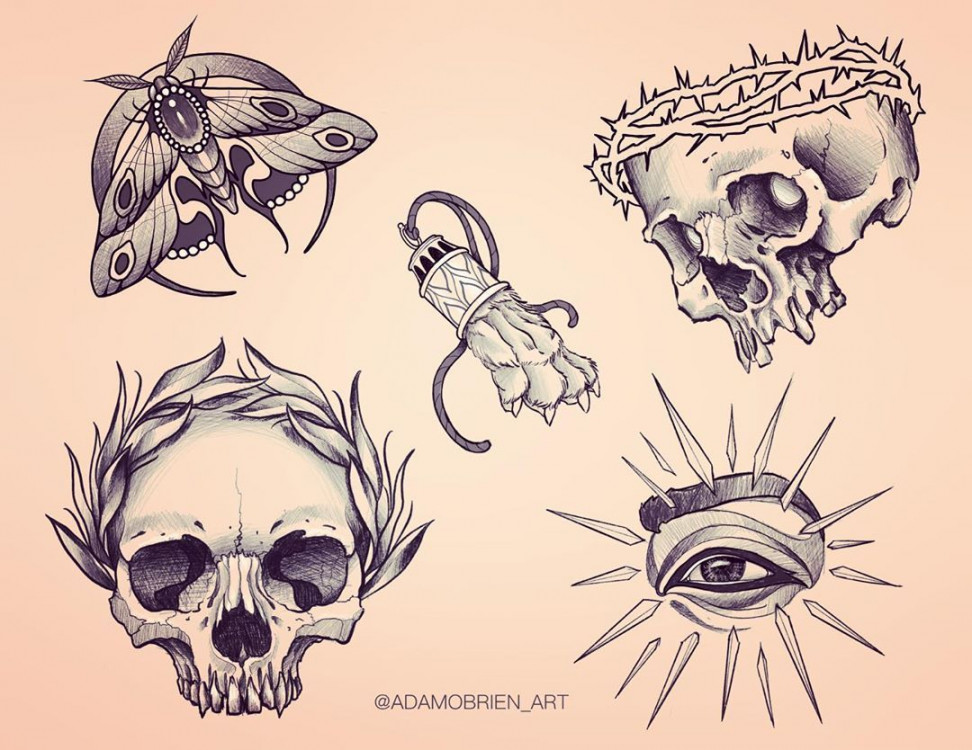 Adam OBrien on Instagram: Neotraditional / Neotrad skeleton skull