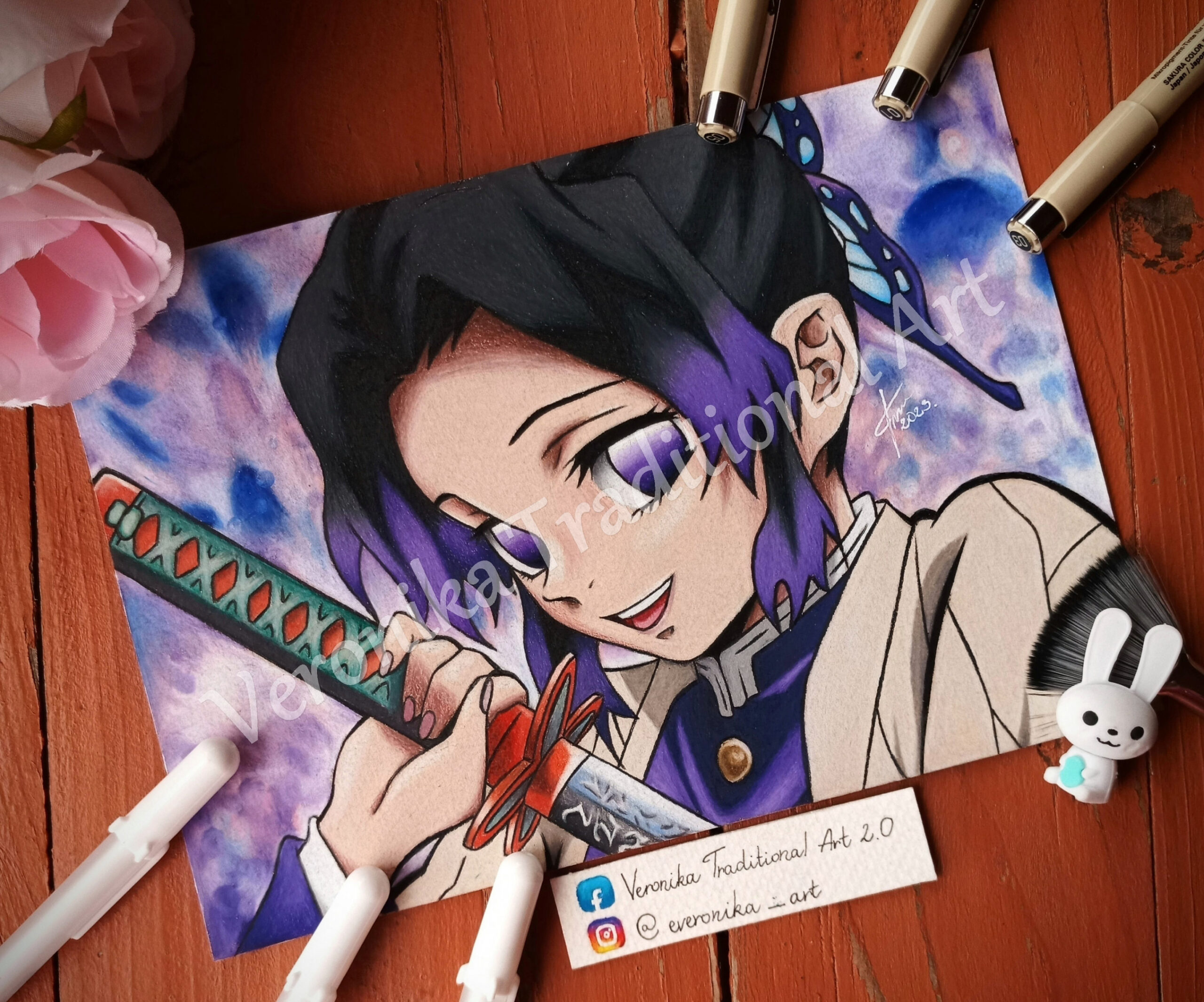 Anime Colored Pencil Drawing Realistic as a PRINT Demon Pillar - Etsy