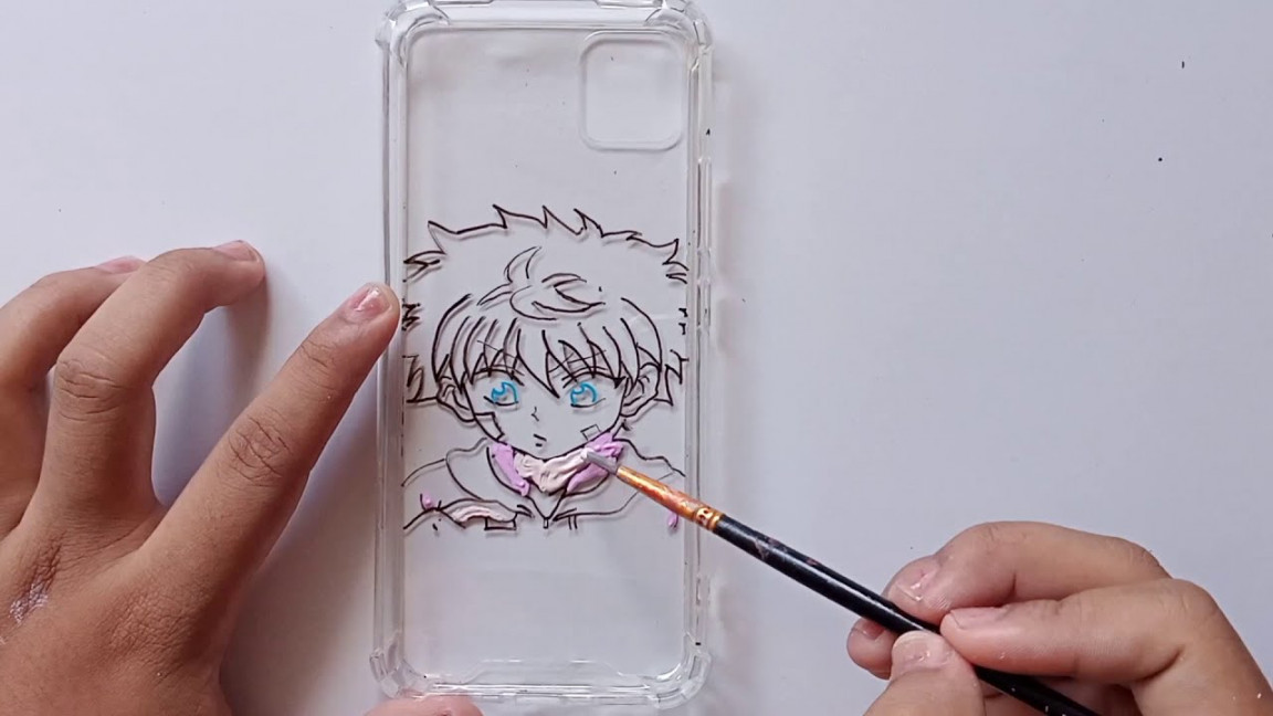 ANIME PHONE CASE PAINTING Tutorial-Killua Zoldyck (HunterxHunter)