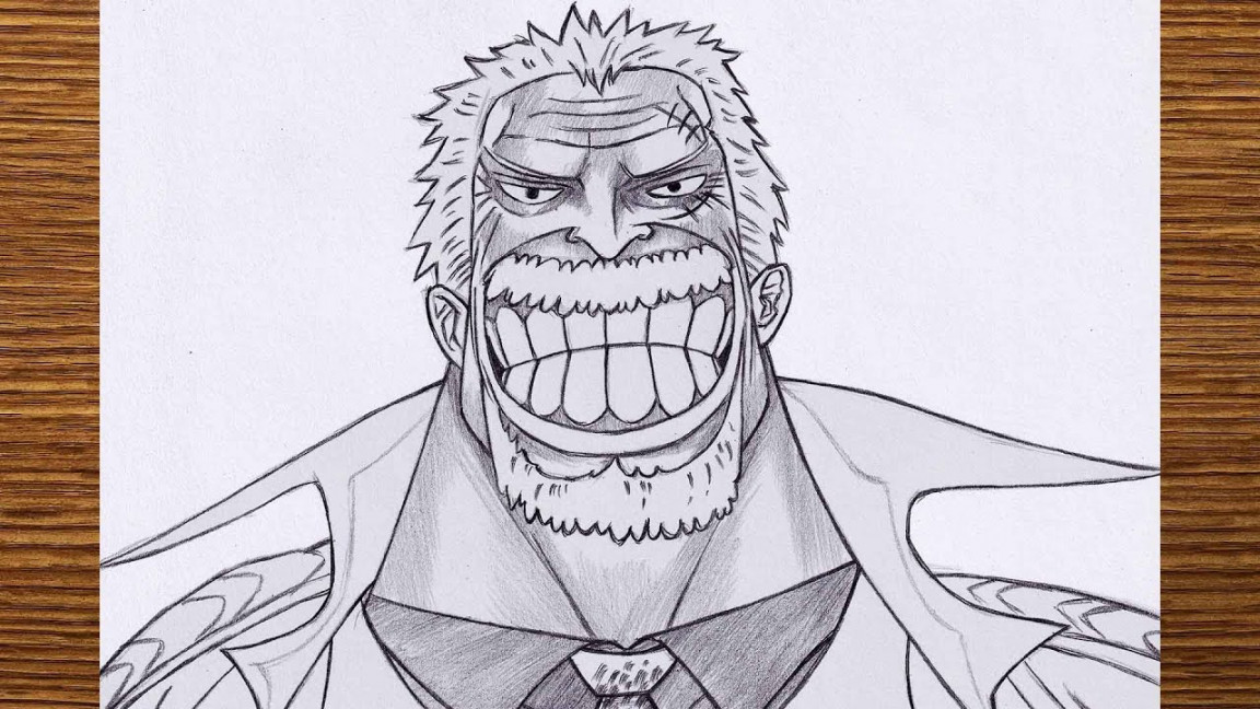 Anime sketch  how to draw Garp step by step  One Piece Tutorial