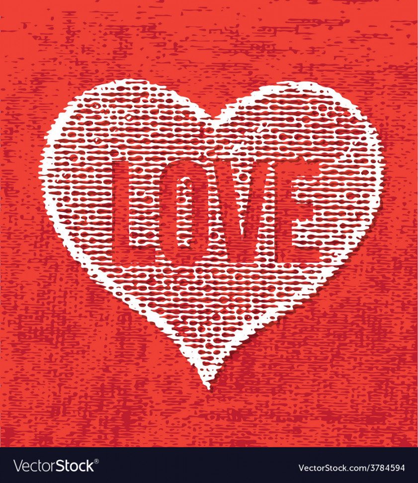 Art heart drawing on canvas Royalty Free Vector Image