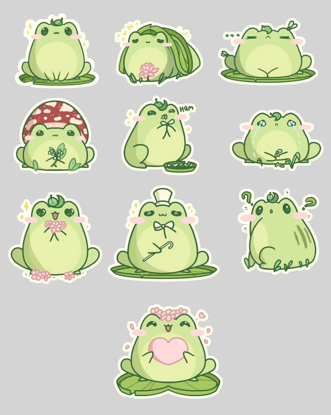 ArtStation - Cute frog stickers  Cute doodles drawings, Cute